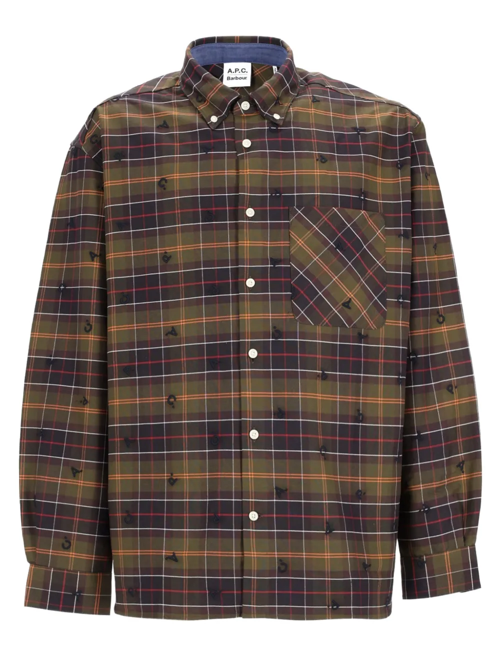 Barbour x A.P.C. overhemd met tartan-ruit en monogram Groen