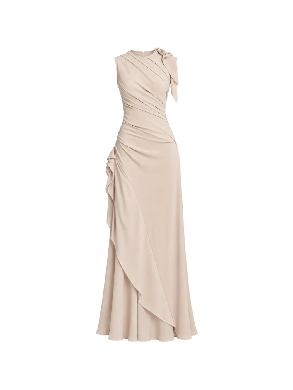 Irina Schrotter ruched draped-detail maxi dress - Toni neutri