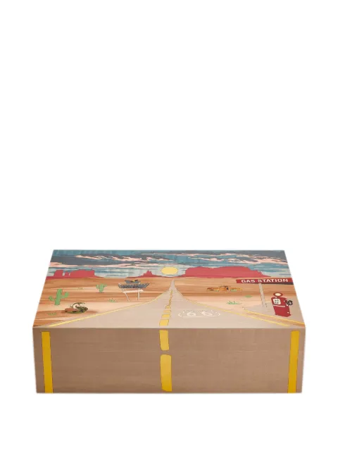 Elie Bleu Route 66 Full Moon Night marquetry humidor box (11.2cm x 40cm x 27cm)