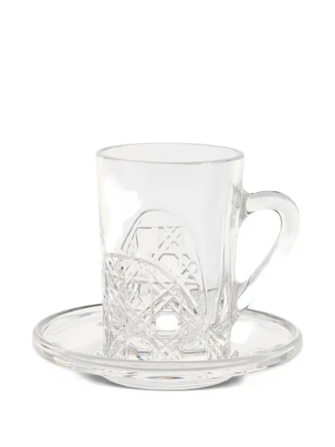 Mario Cioni & C crystal-cut cup and saucer