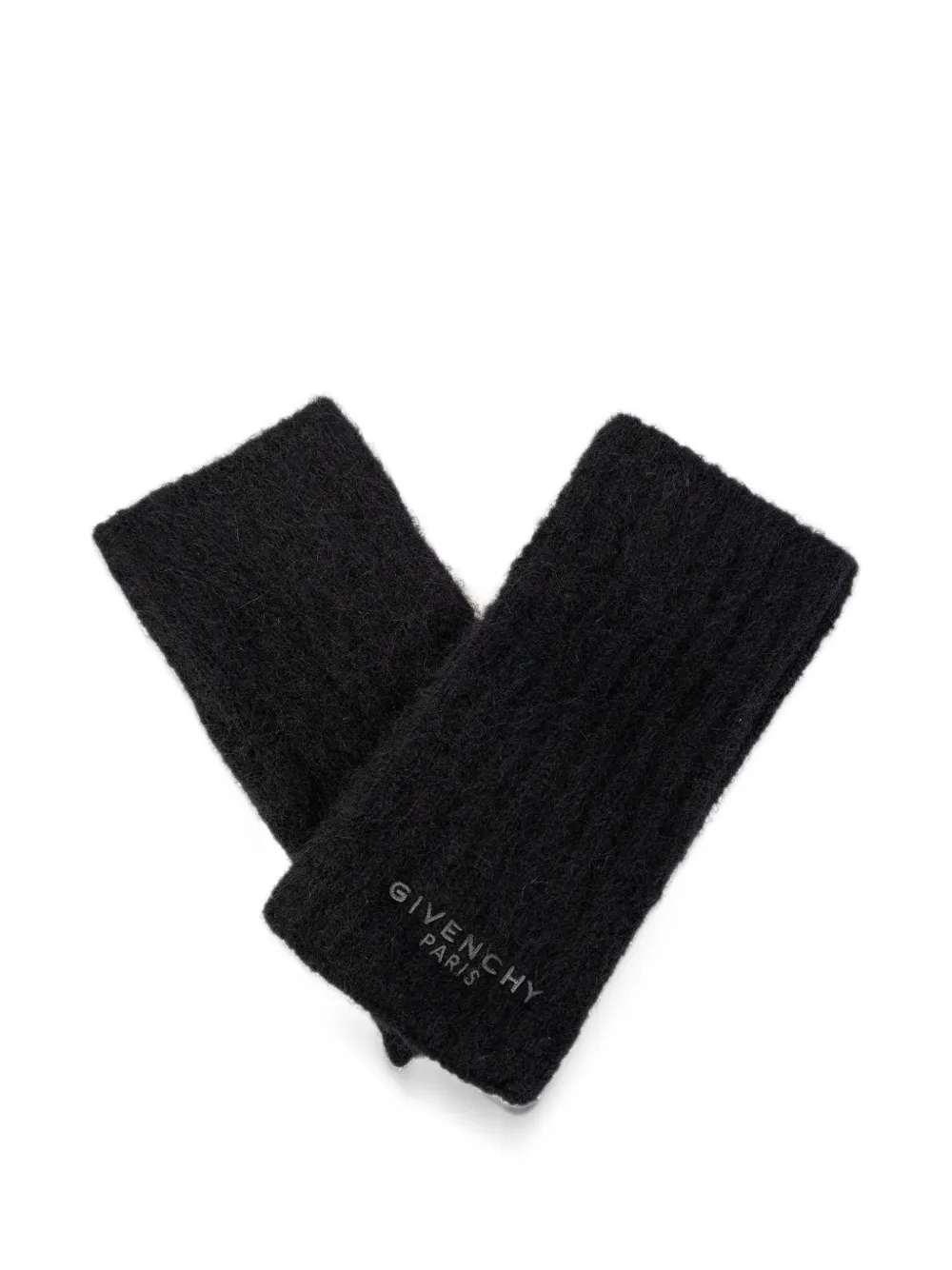 Givenchy logo-print fingerless gloves Zwart