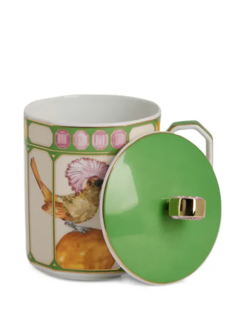 Rosenthal x Swarovski crystal-embellished bird-print mug