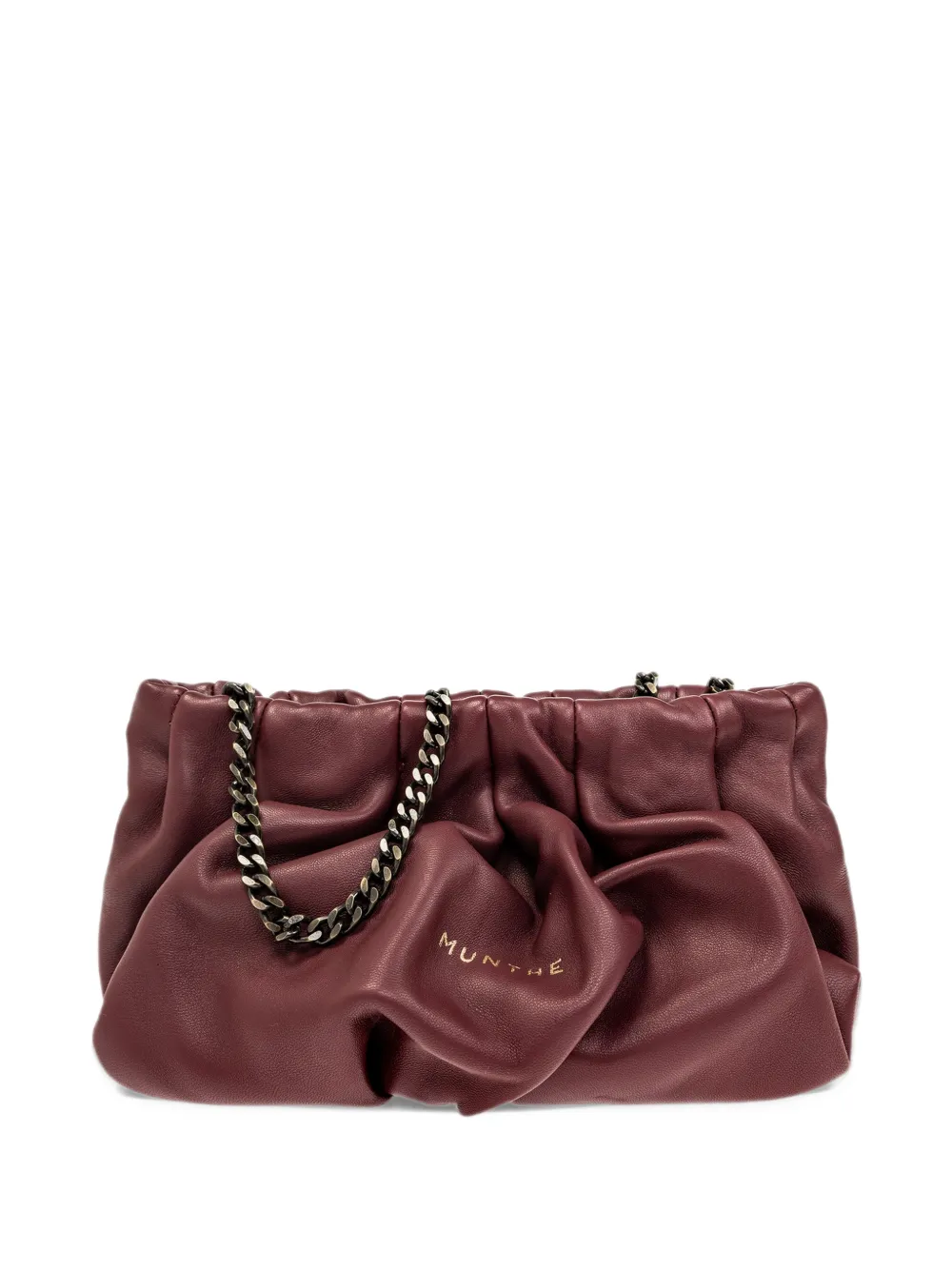MUNTHE Voia ruched shoulder bag - Rosso
