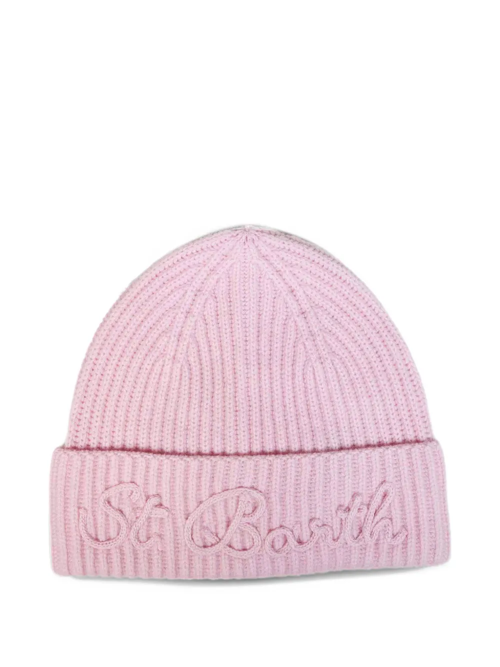 MC2 Saint Barth embroidered rib-knit beanie hat Roze