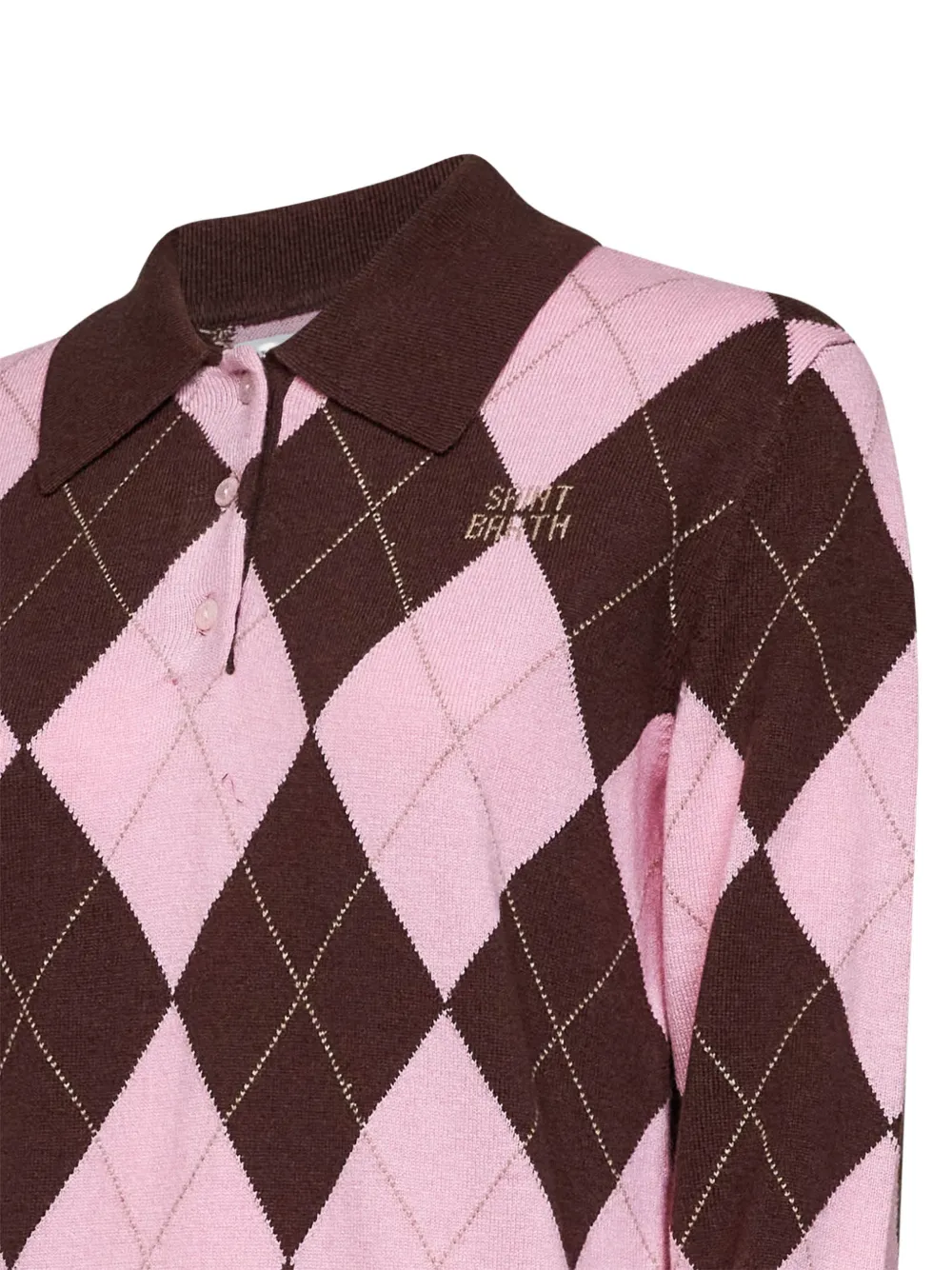 MC2 Saint Barth Hadidy wool and cashmere blend polo collar knit polo sweater Bruin