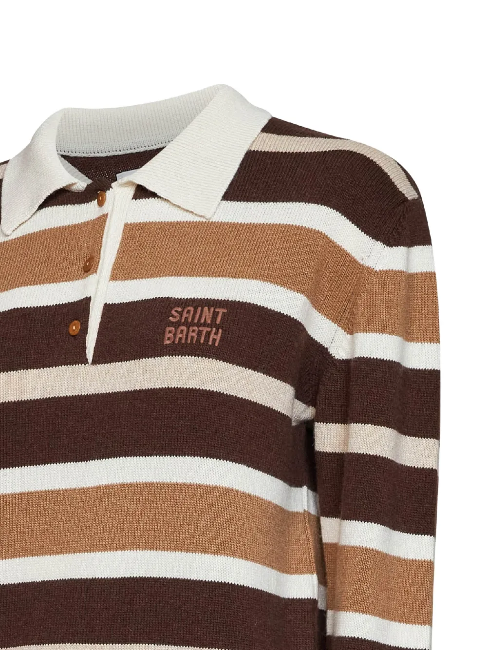 MC2 Saint Barth Hadidy wool and cashmere blend polo collar knit with multicolor stripes Bruin