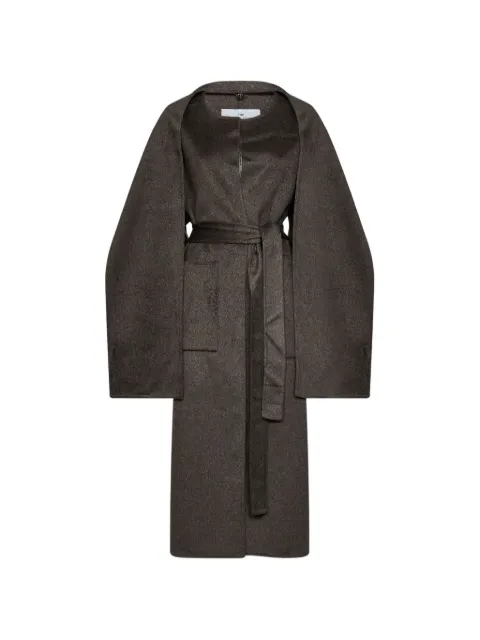 THE DYNAMIS STUDIO belted cape-detail coat