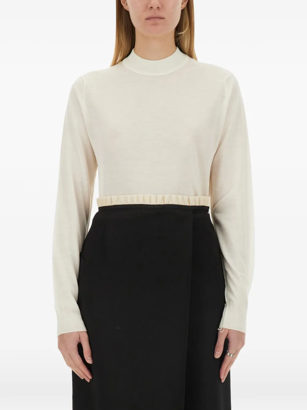 Maison Margiela high-neck wool sweater Beige