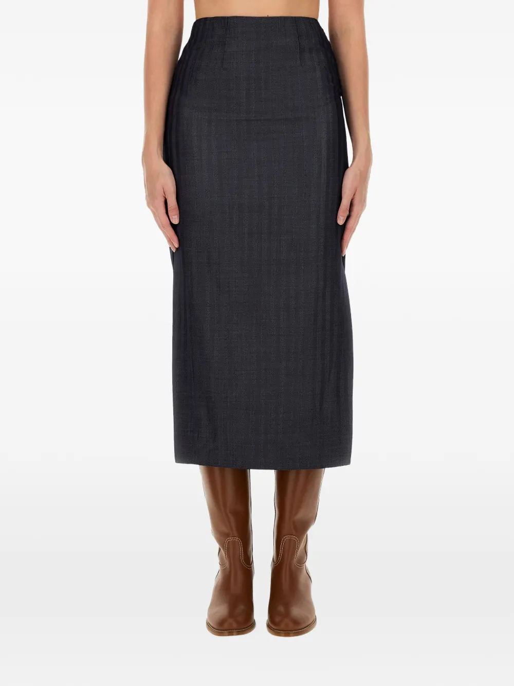 ETRO side-slit pencil skirt Grijs