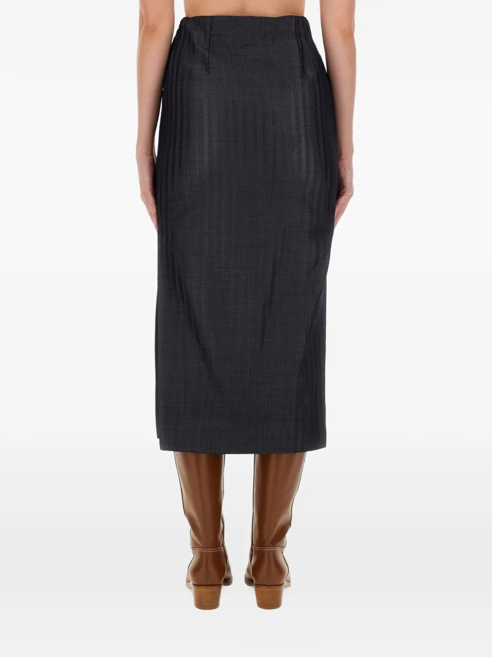 ETRO side-slit pencil skirt Grijs