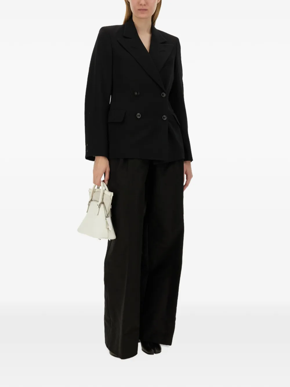 Maison Margiela double-breasted wool jacket Zwart