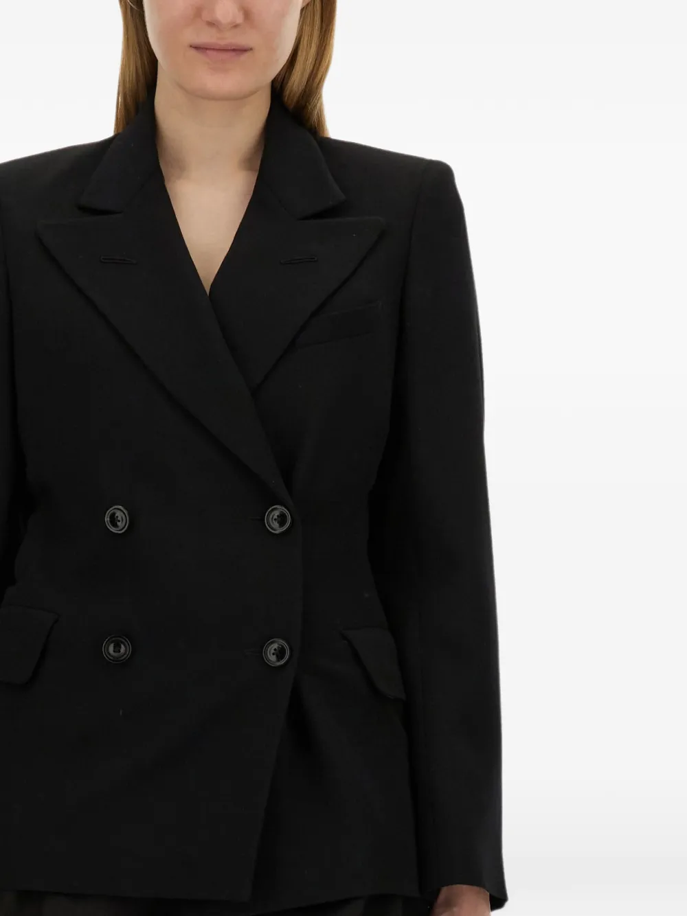 Maison Margiela double-breasted wool jacket Zwart