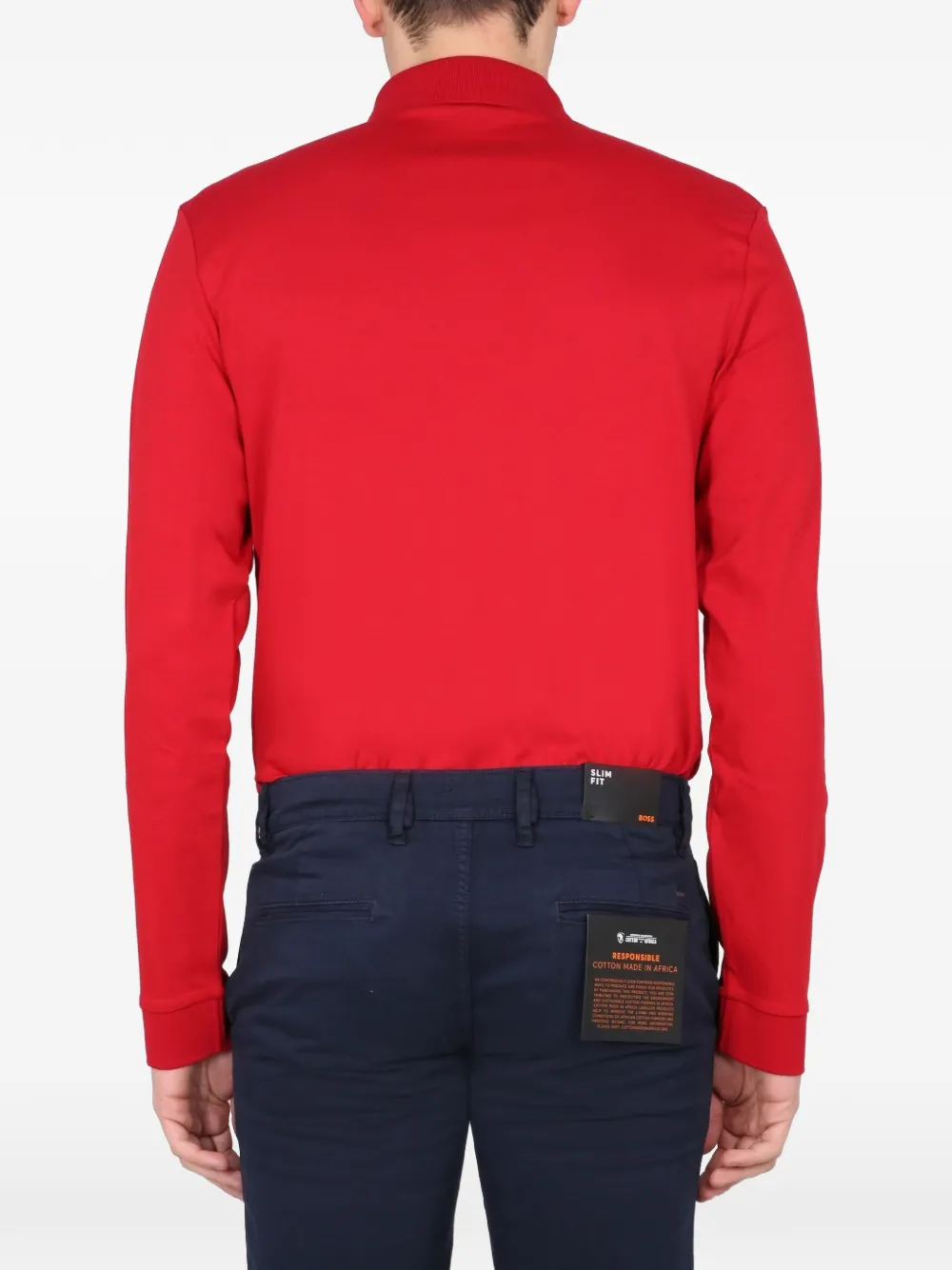 BOSS logo-sleeve polo shirt - Rosso