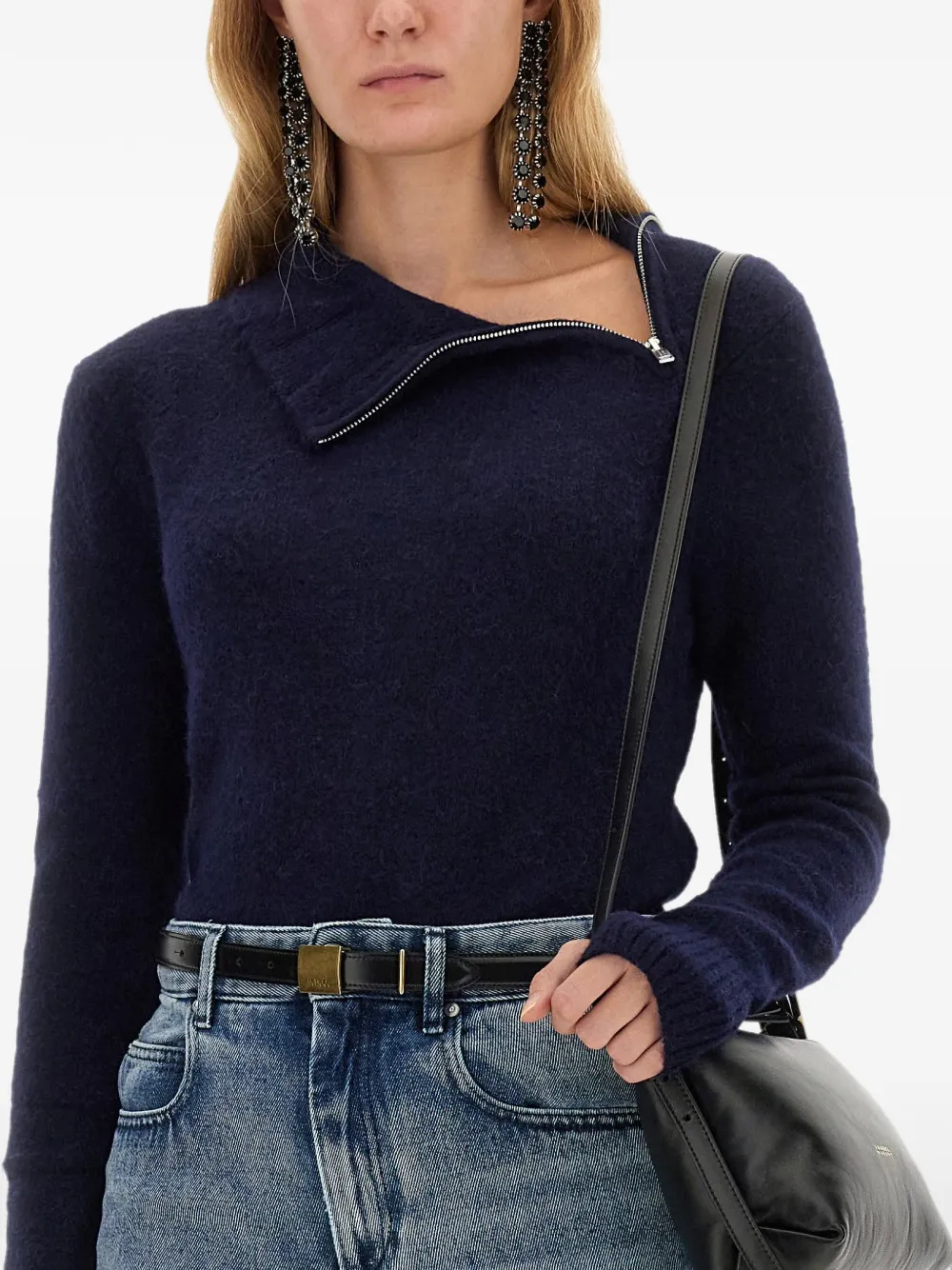 ISABEL MARANT Odelle zip-detail sweater Blauw