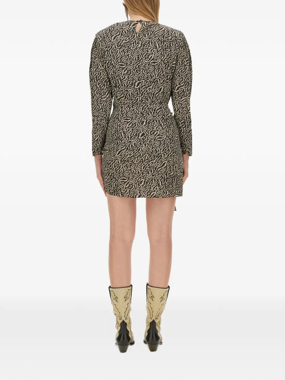 ISABEL MARANT Dulce animal-print draped mini dress Beige