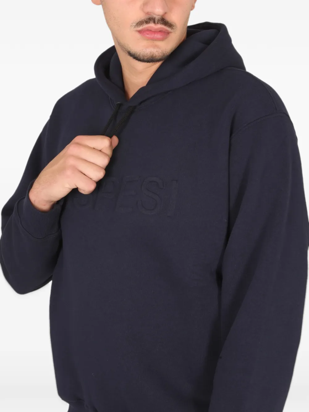 ASPESI embossed logo hoodie Blauw