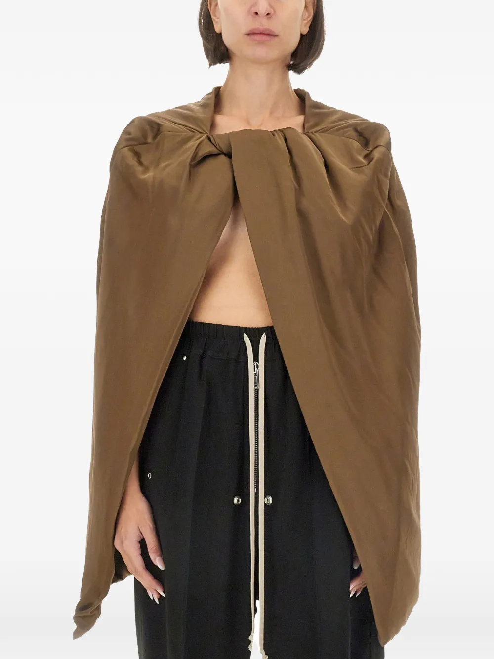 Rick Owens upholstered-hood top Bruin