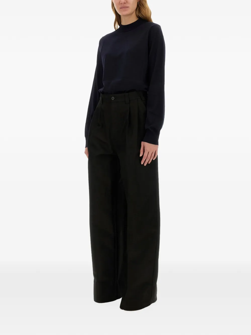 Maison Margiela four-stitch mock-neck sweater Blauw