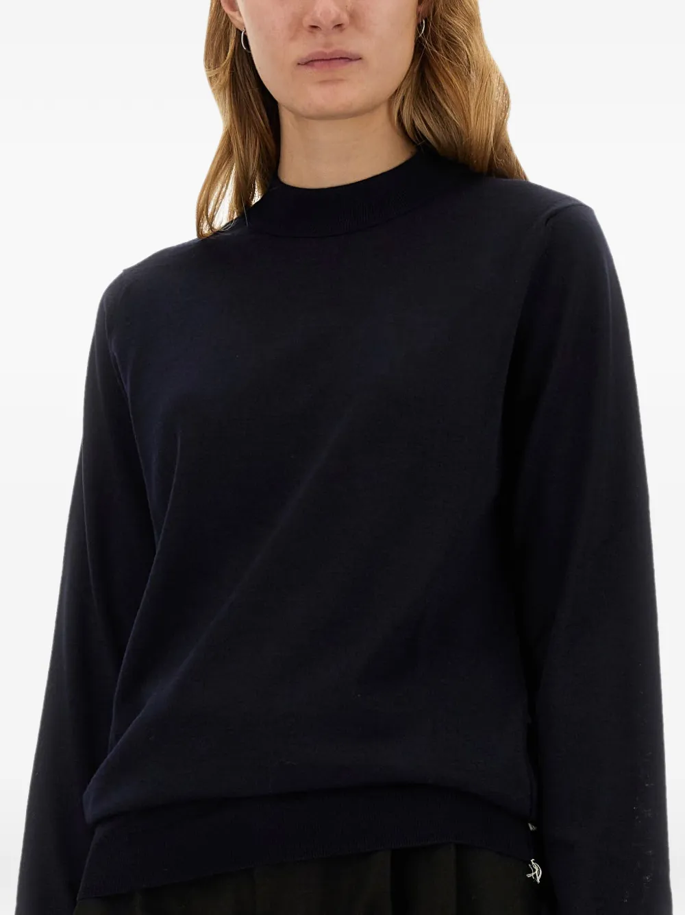 Maison Margiela four-stitch mock-neck sweater Blauw