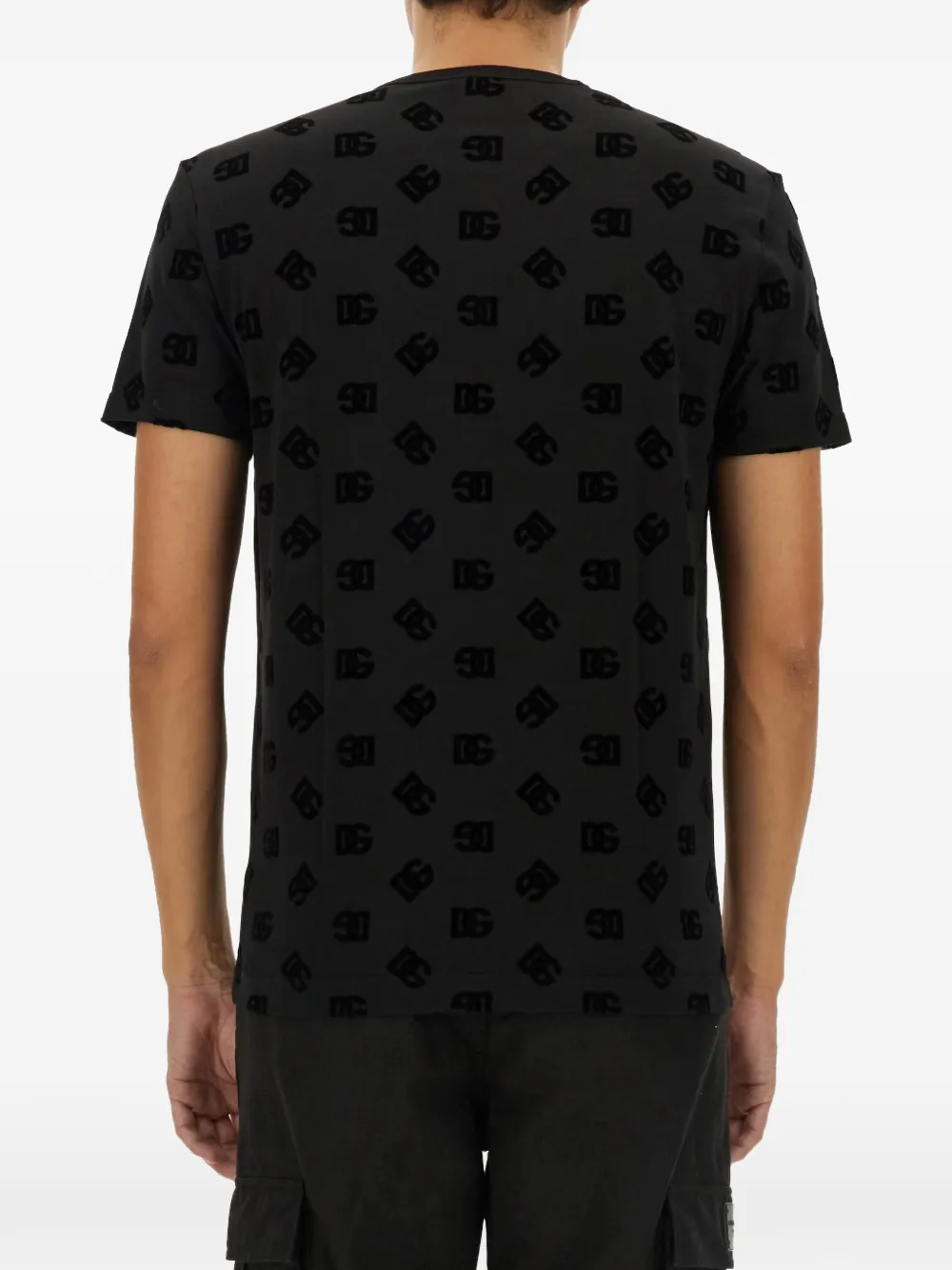 Dolce & Gabbana monogram-pattern T-shirt Zwart