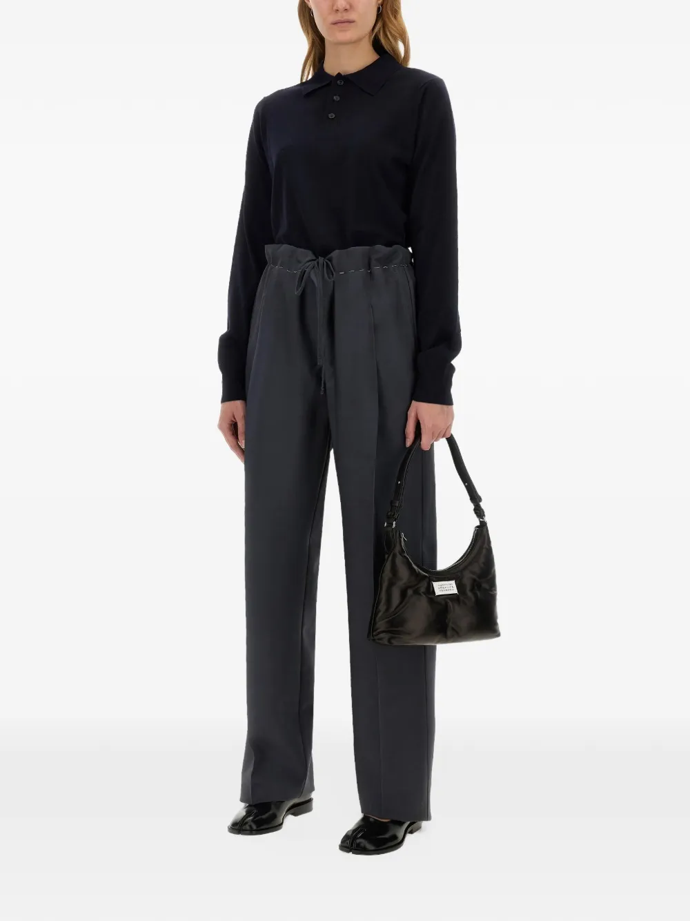 Maison Margiela wool polo shirt Blauw