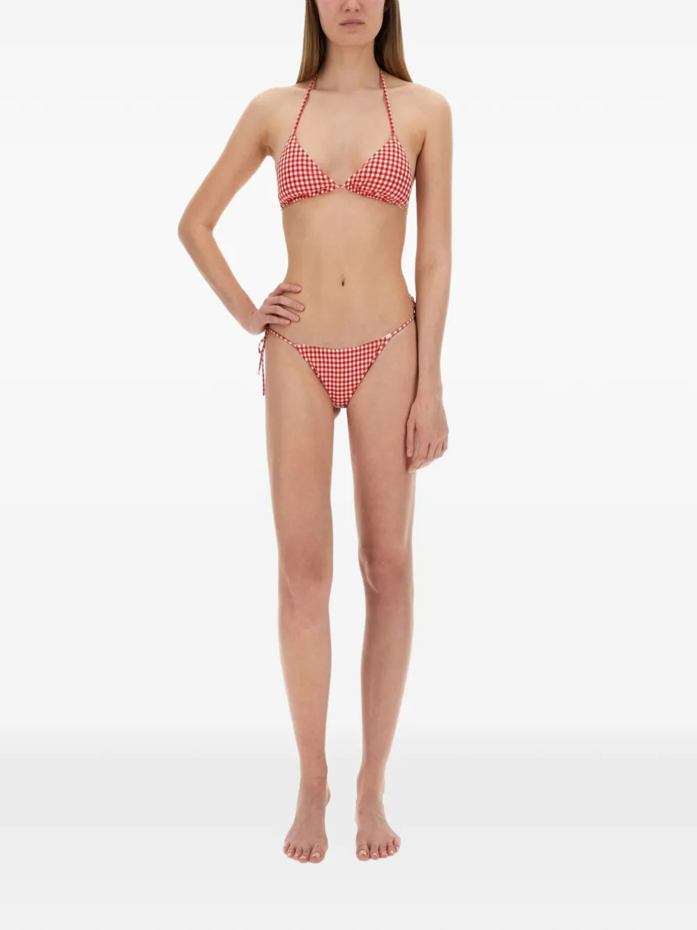 MC2 Saint Barth Marielle gingham-check bikini bottoms Rood