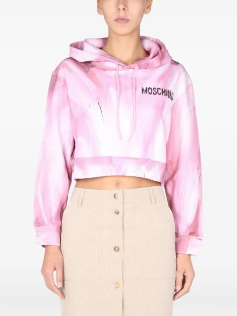 Moschino Art theme cropped sweatshirt