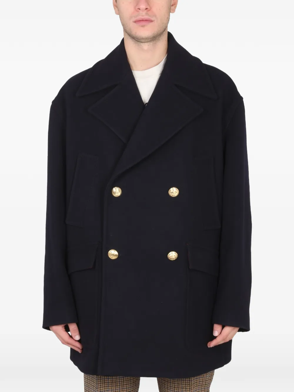 Palm Angels double-breasted coat - Blue