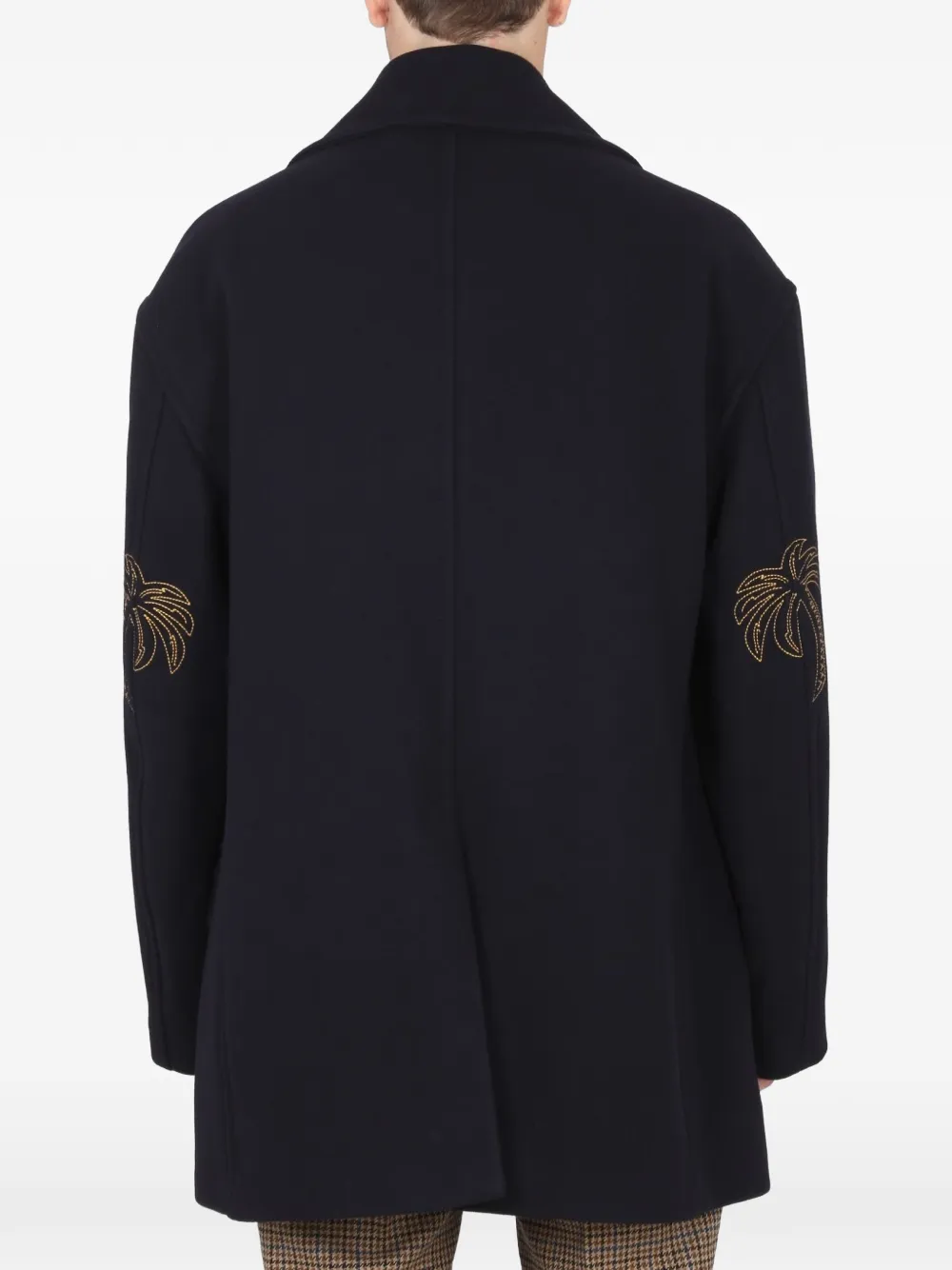 Palm Angels double-breasted coat Blauw