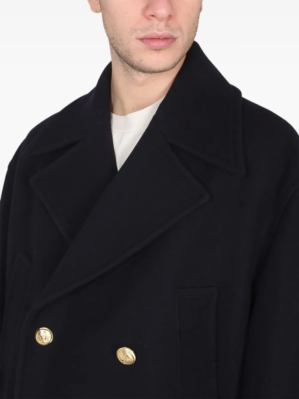 Palm Angels double-breasted coat Blauw