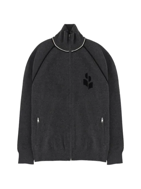 ISABEL MARANT logo-patch zip-up sweater