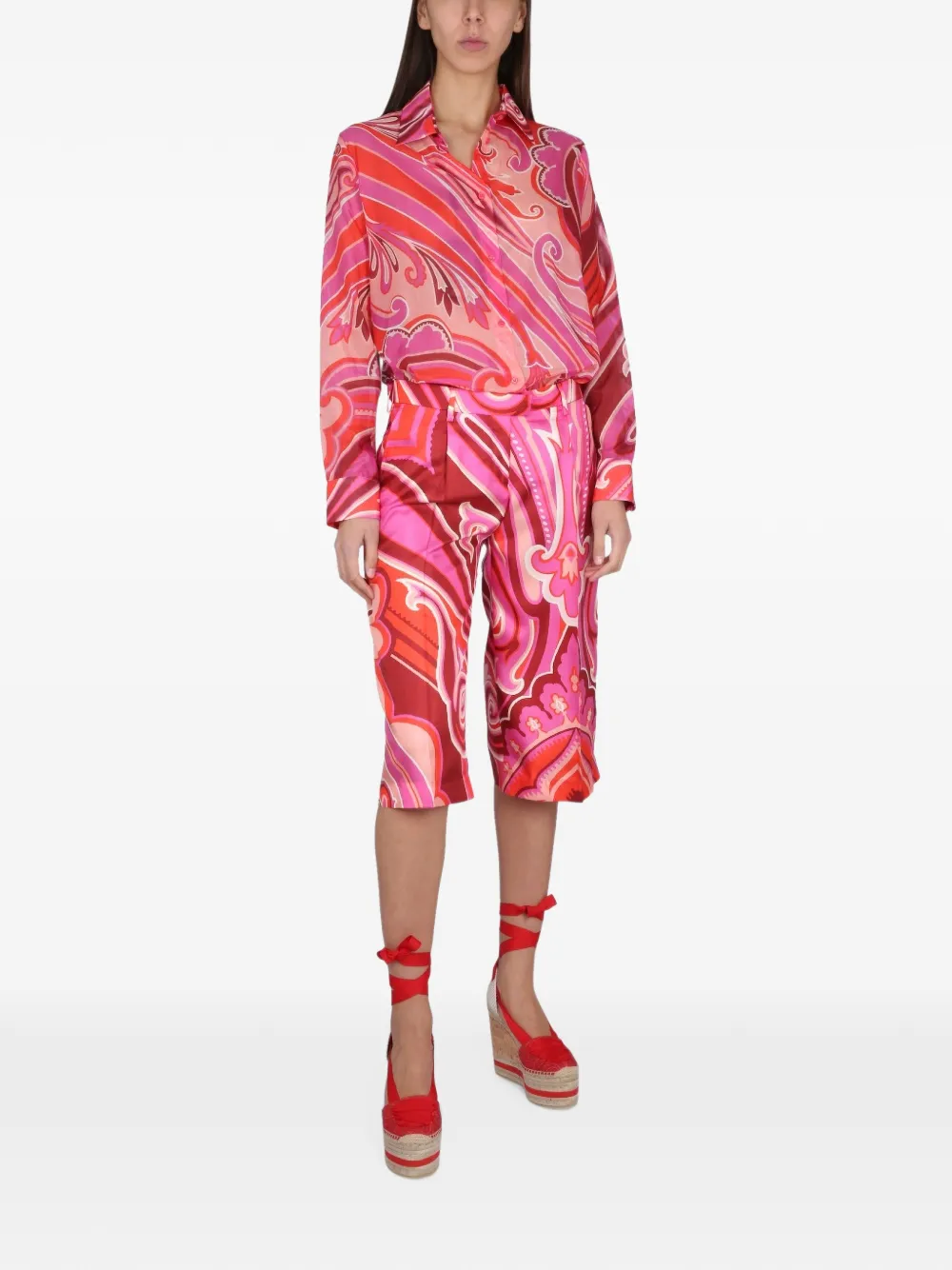 ETRO all-over graphic-print shorts Roze