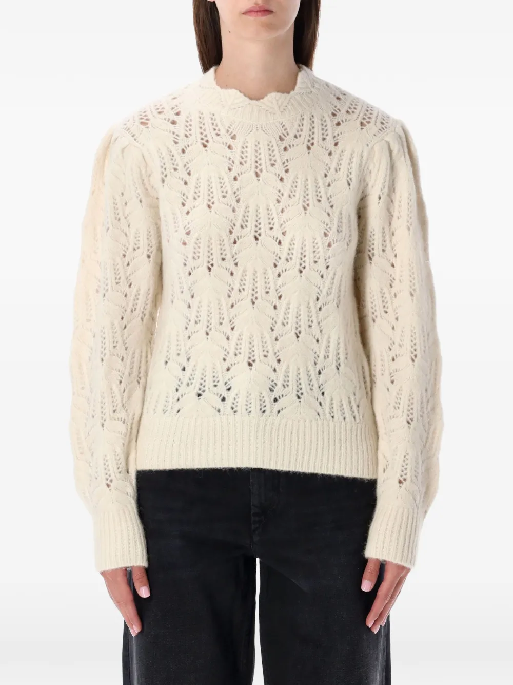 ISABEL MARANT Celestine open-knit sweater Beige