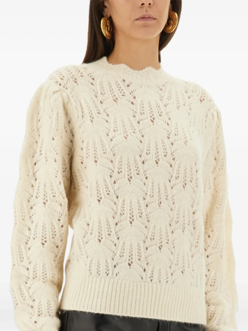 ISABEL MARANT Celestine open-knit sweater Beige