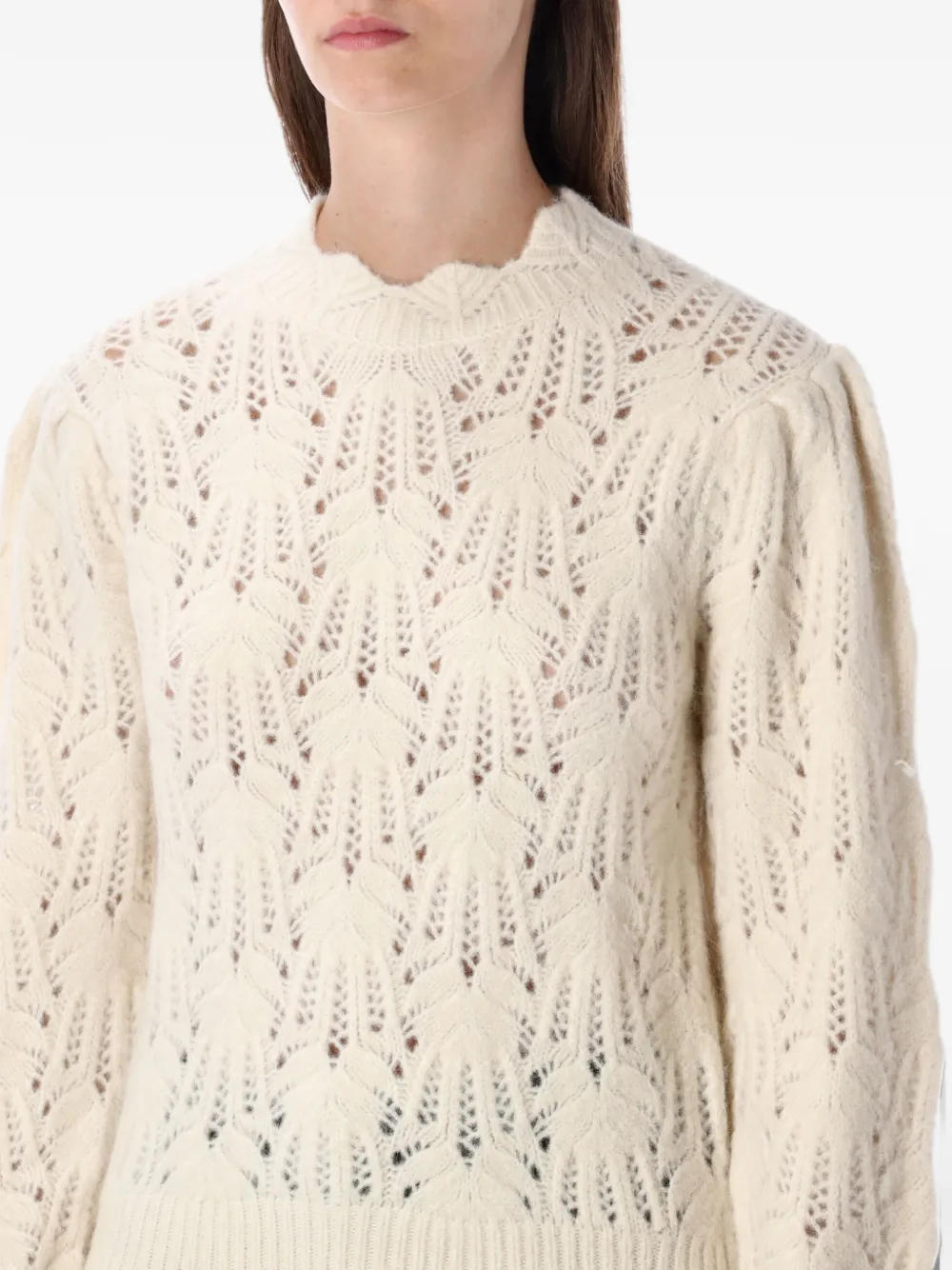 ISABEL MARANT Celestine open-knit sweater Beige