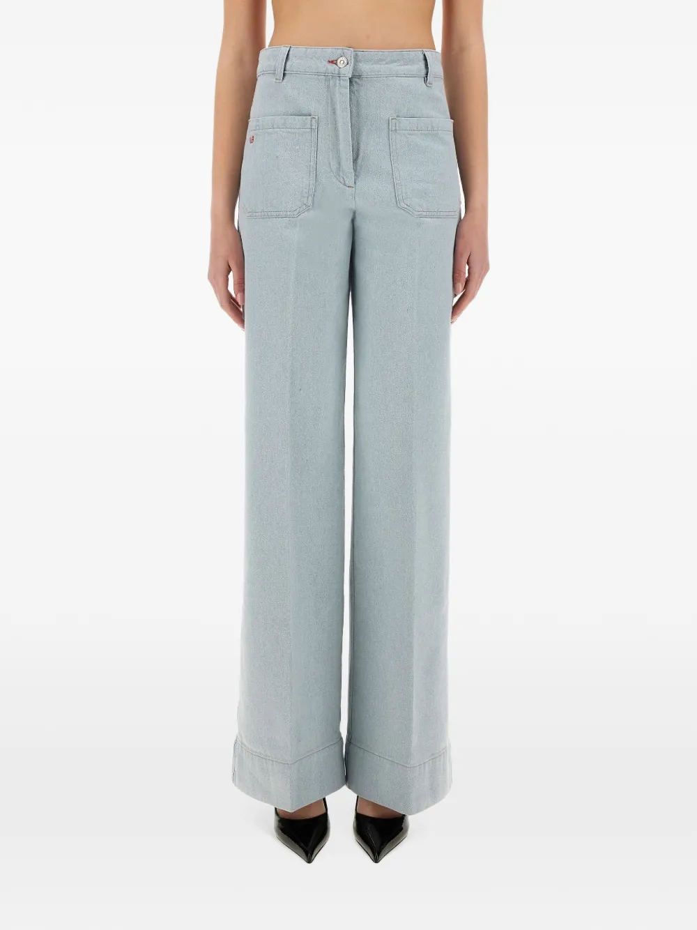 Victoria Beckham wide-leg cotton jeans - Blu