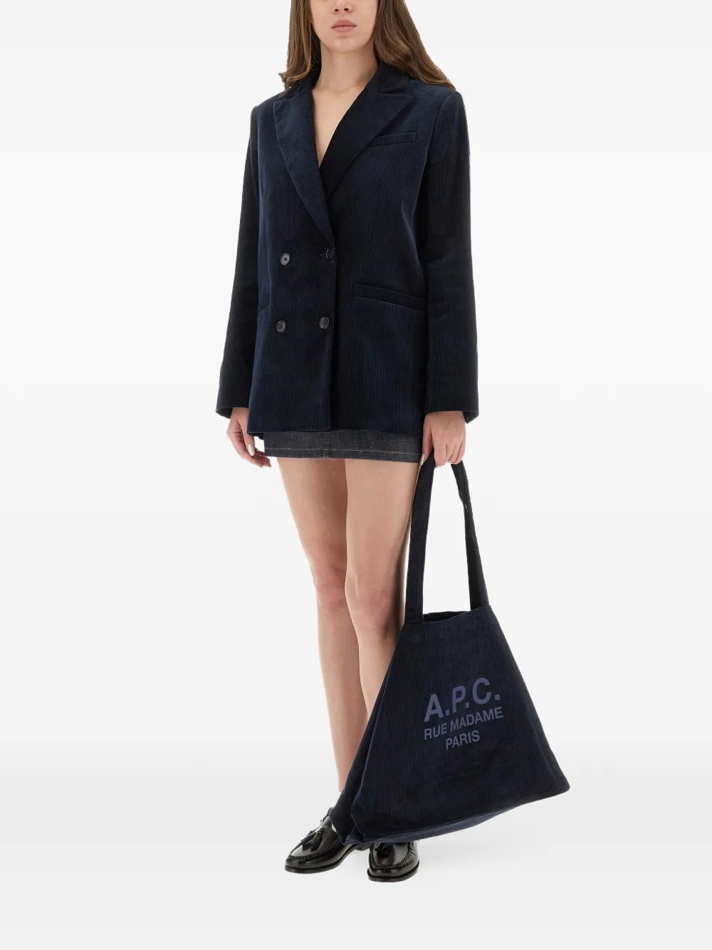 A.P.C. corduroy blazer Blauw