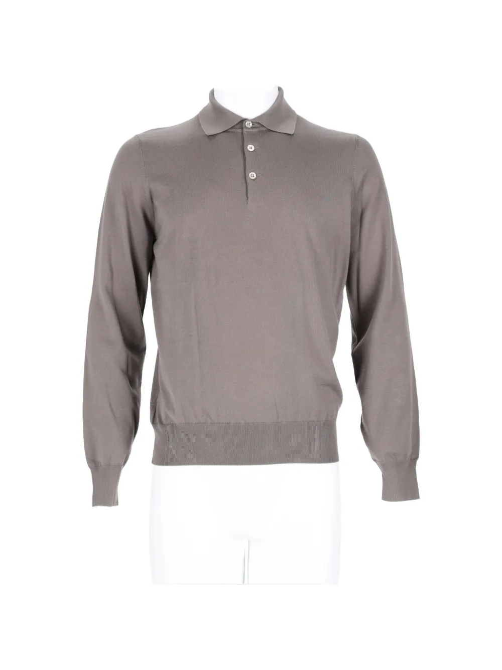 Brunello Cucinelli ribbed polo shirt Grijs