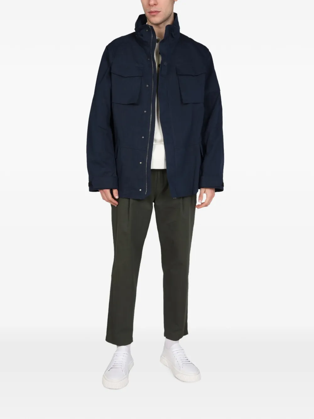 Lardini high-neck utility parka Blauw