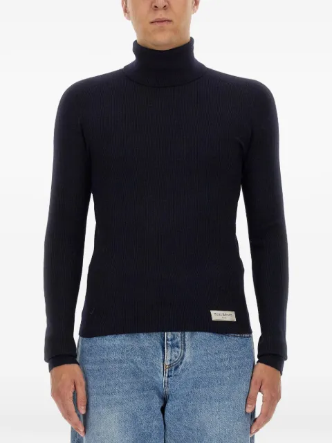 Balmain high-neck logo-patch sweater