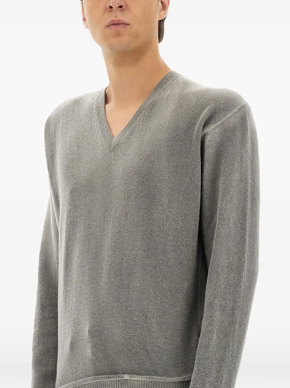 OUR LEGACY V-neck spray-dyed sweater Grijs