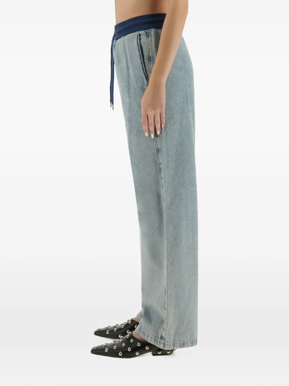 MOSCHINO JEANS wide leg cotton jeans - Blu