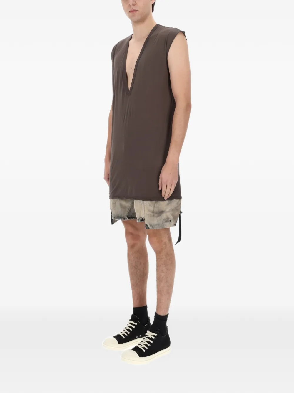 Rick Owens DRKSHDW GREY COTTON T-SHIRT Bruin