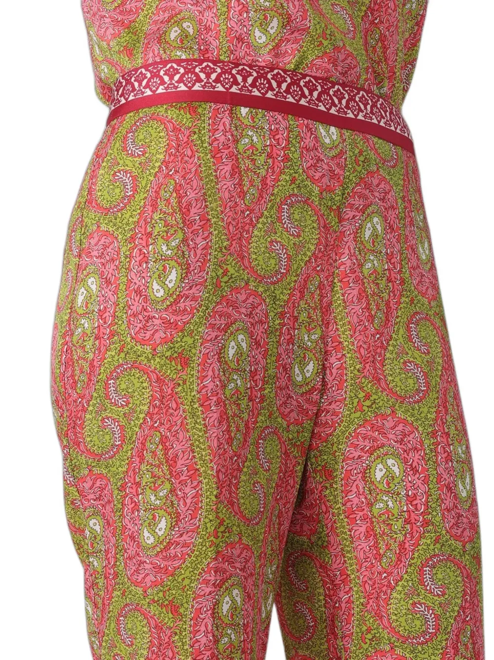 ETRO bootcut trousers with placed Paisley foliage print Roze