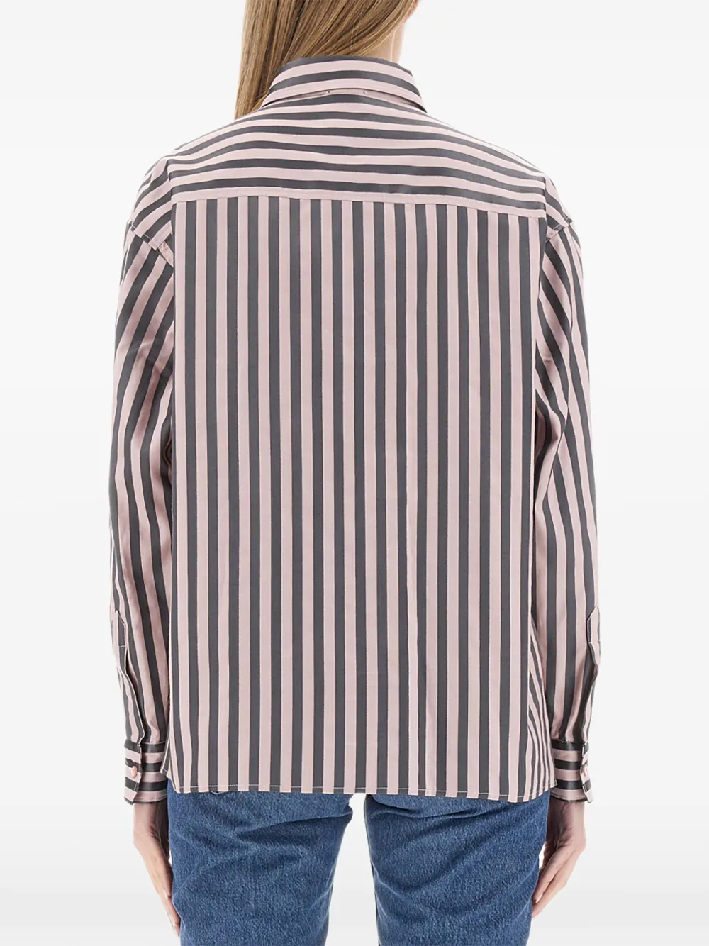ETRO logo-embroidered striped shirt Roze