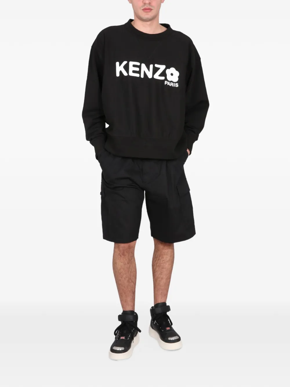 Kenzo cotton cargo shorts Zwart