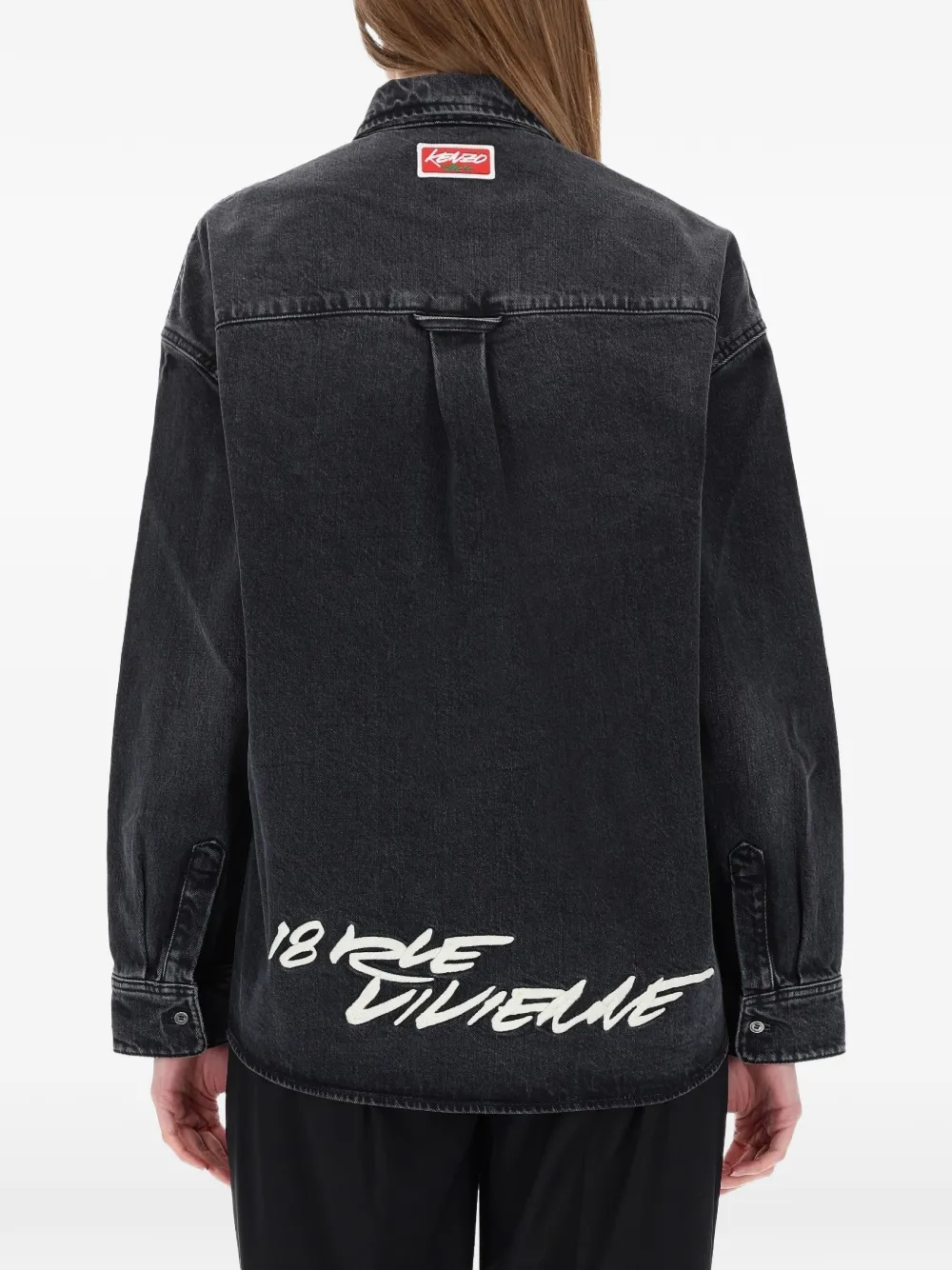 Kenzo x Futura 2000 flower-embroidered shirt Zwart