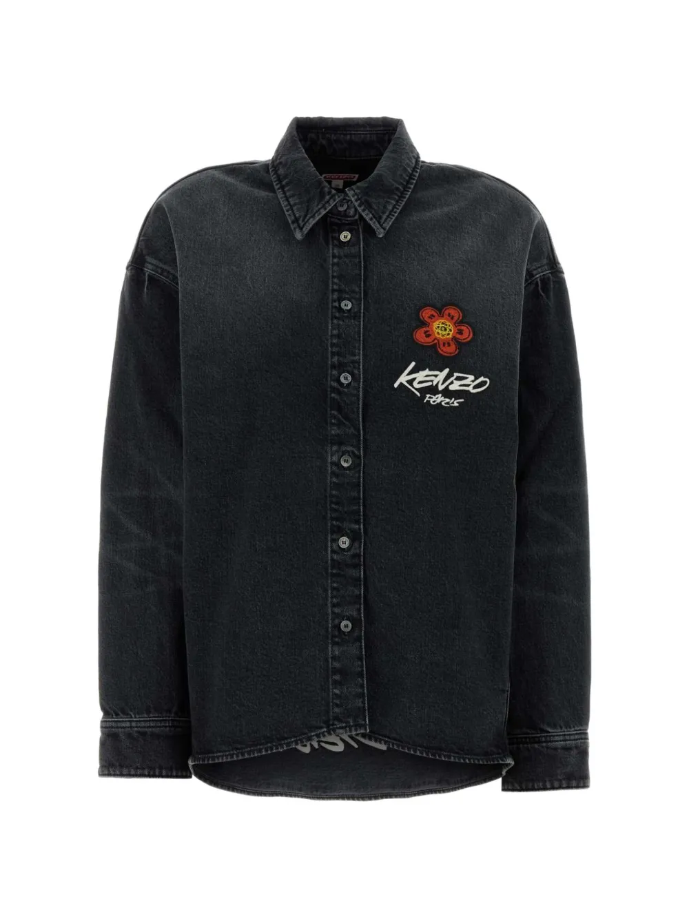 Kenzo x Futura 2000 flower-embroidered shirt Zwart