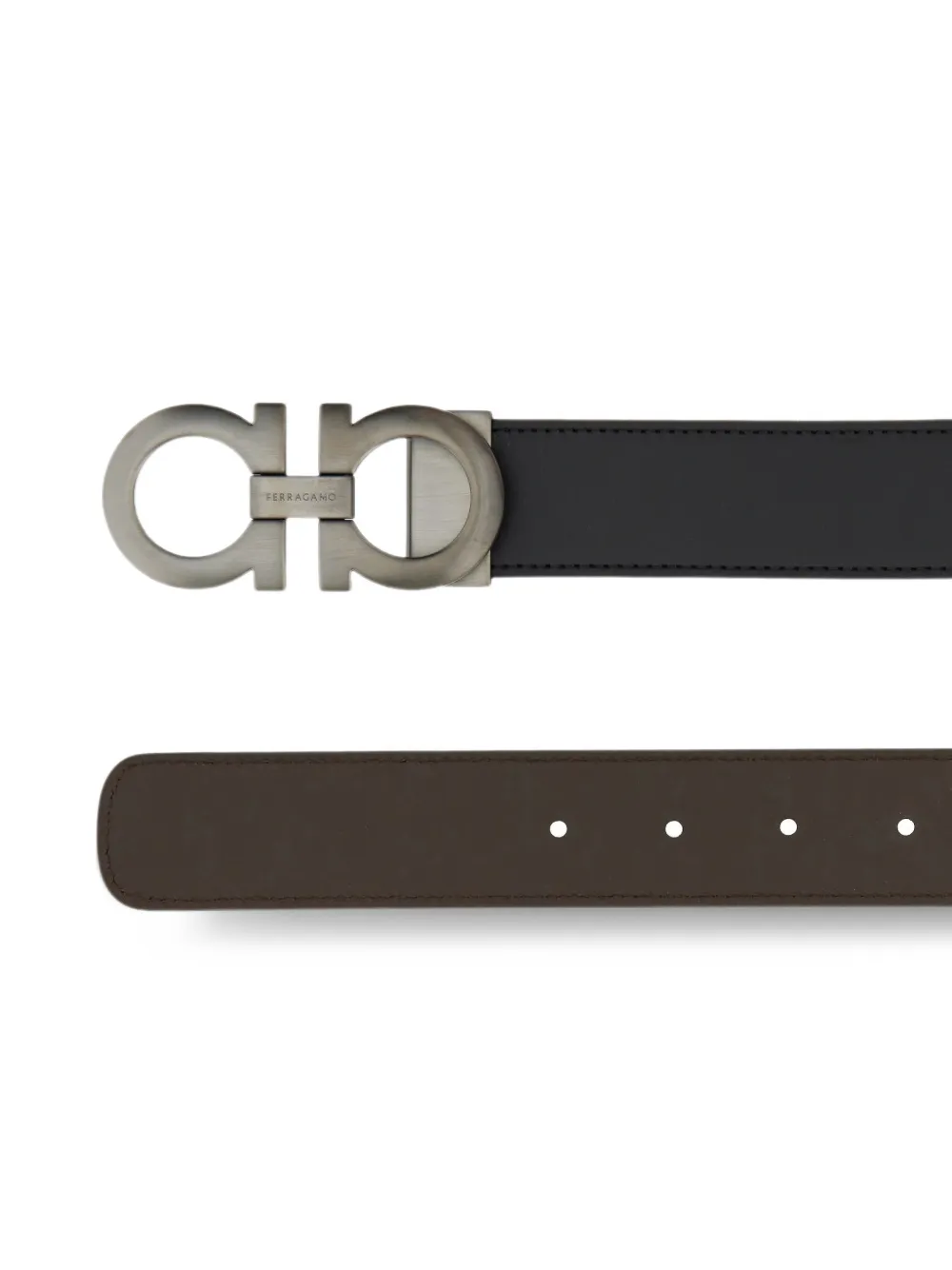 Ferragamo Gancini reversible belt Zwart