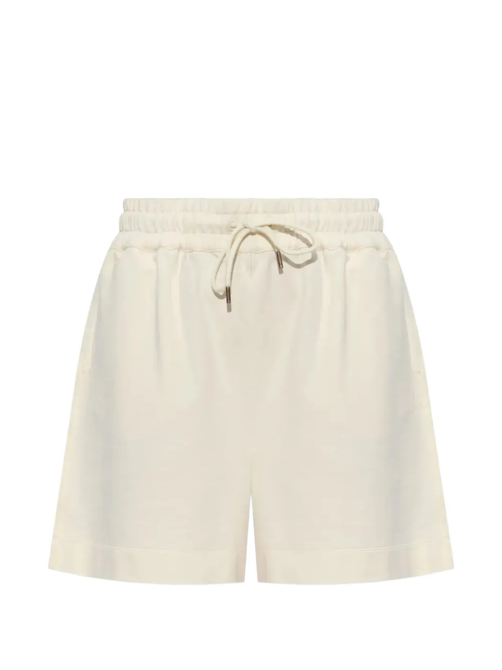 Moncler cotton fleece shorts Beige